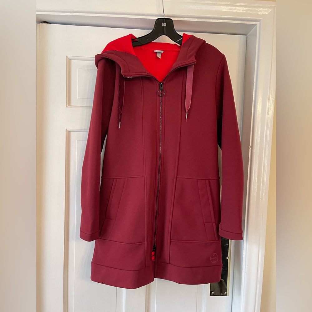 Bench Red Hooded Knit Jacket - Medium
